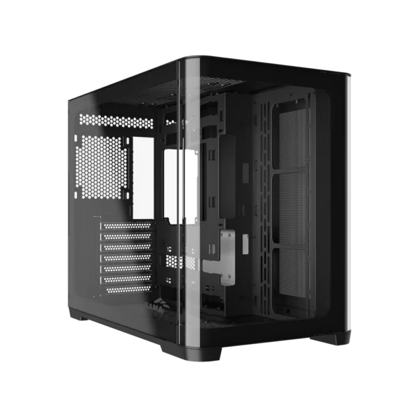 1784532232-V60E_黑色无风扇-1024x1024 SAMA - V60E Dual-Chamber Mid-Tower ATX PC Case - Tempered Glass - Black - V60E-BKADA0X1-GL