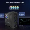 2AM-009W-000A6-04 SAMA S41 ATX Mid Tower Gaming Case High Airflow 12 Fan Support 4x ARGB Fans USB-C - S41-BKAMA4X1-GL