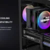 2AM-009W-000A6-13 SAMA S41 ATX Mid Tower Gaming Case High Airflow 12 Fan Support 4x ARGB Fans USB-C - S41-BKAMA4X1-GL