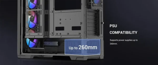 2AM-009W-000A6-14 SAMA S41 ATX Mid Tower Gaming Case High Airflow 12 Fan Support 4x ARGB Fans USB-C - S41-BKAMA4X1-GL