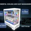 SAMA V43 White ATX Mid Tower Case 270° Panoramic Glass 6x 120mm ARGB PWM Fans - V43-WHADA6X1-GL