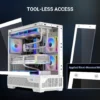 SAMA V43 White ATX Mid Tower Case 270° Panoramic Glass 6x 120mm ARGB PWM Fans - V43-WHADA6X1-GL