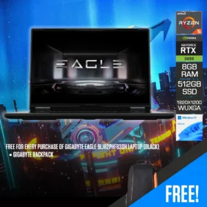 56g4sd56ag4da GIGABYTE - Eagle 16" WUXGA 165Hz Gaming Laptop - Ryzen 5 7533HS - RTX 3050 6GB - 8GB DDR5 - 512GB SSD - GS-GIGABYTE-EAGLE-9LJR2PHF83SH