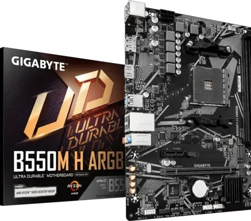 GIGABYTE B550M H ARGB AMD AM4 Micro ATX Motherboard PCIe 4.0 DDR4 - GA-B550M-H-ARGB