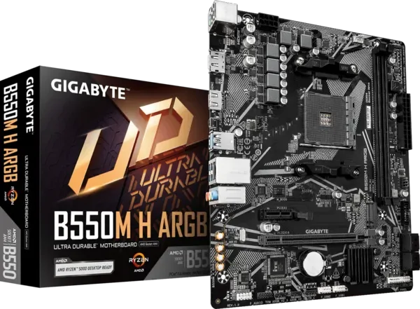 600 GIGABYTE B550M H ARGB AMD AM4 Micro ATX Motherboard PCIe 4.0 DDR4 - GA-B550M-H-ARGB