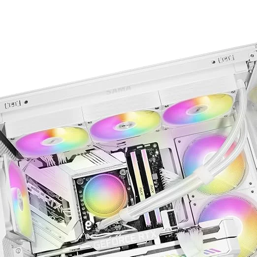 SAMA L60 White 360mm ARGB AIO Liquid CPU Cooling System PWM Fans Intel/AMD - L60-WHWAYXO3-G