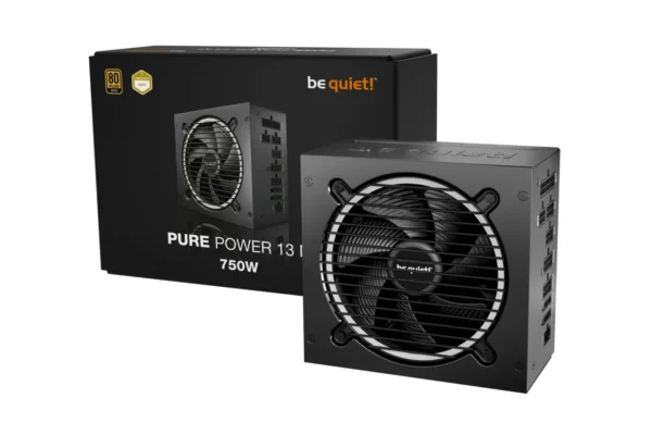 63633 BE QUIET! Pure Power 13M 750W ATX 3.1 Gold Fully Modular Power Supply with PCIe 5.1 Support & Silent Fan - BP026U2