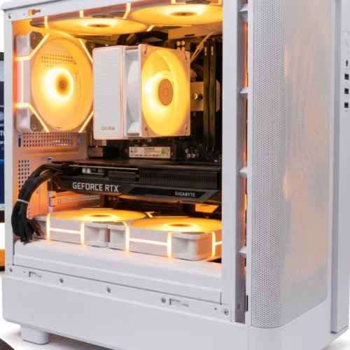 Opaline | AMD Ryzen 5 7500F RTX 5050 8GB Entry Gaming & Productivity Desktop PC Package with 34-Inch Curved Monitor
