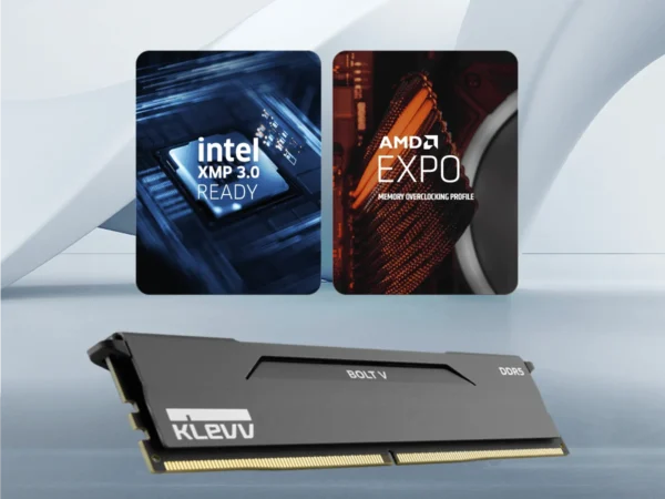 Klevv Bolt V 64GB (2x32GB) DDR5-6000 CL30 Charcoal Grey Low Profile Desktop Memory KD5BGUA80-60A300H