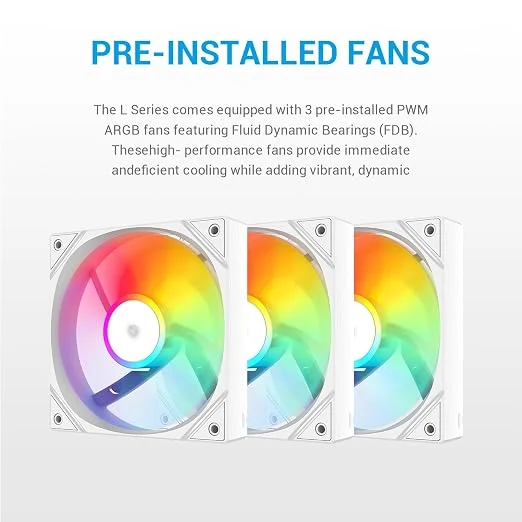 SAMA L60 White 360mm ARGB AIO Liquid CPU Cooling System PWM Fans Intel/AMD - L60-WHWAYXO3-G