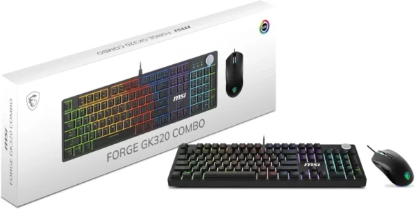 MSI Forge GK320 Combo - Wired Mechanical Red Switch Hot-Swappable Keyboard & 12800 DPI RGB Mouse - Forge GK320 Combo Red