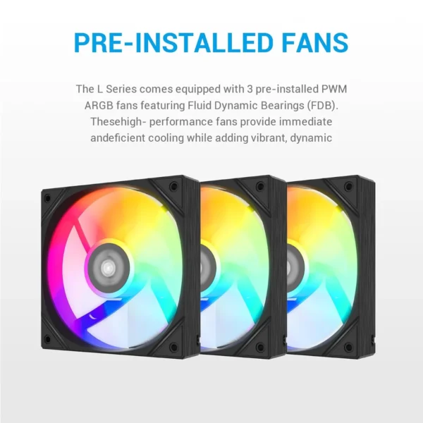 SAMA L60 Black 360mm ARGB AIO Liquid CPU Cooling System PWM Fans Intel/AMD - L60-BKWAYXO3-G