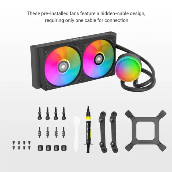 71NBXxhydzL._SL1500 SAMA L40 Liquid Cooler 240mm ARGB AIO CPU Water Cooler for Intel LGA 1700 1851 AMD AM5 AM4 - L40-BKWAYXO2-G