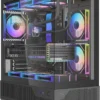 SAMA V43 Black ATX Mid Tower Case 270° Panoramic Glass 6x 120mm ARGB PWM Fans - V43-BKADA6X1-GL