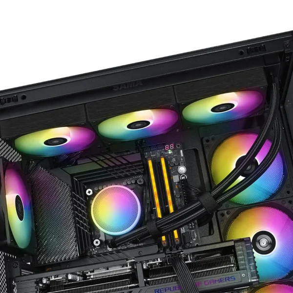 SAMA L60 Black 360mm ARGB AIO Liquid CPU Cooling System PWM Fans Intel/AMD - L60-BKWAYXO3-G