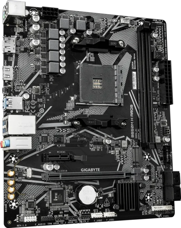 800 (1) GIGABYTE B550M H ARGB AMD AM4 Micro ATX Motherboard PCIe 4.0 DDR4 - GA-B550M-H-ARGB