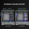 SAMA V43 Black ATX Mid Tower Case 270° Panoramic Glass 6x 120mm ARGB PWM Fans - V43-BKADA6X1-GL