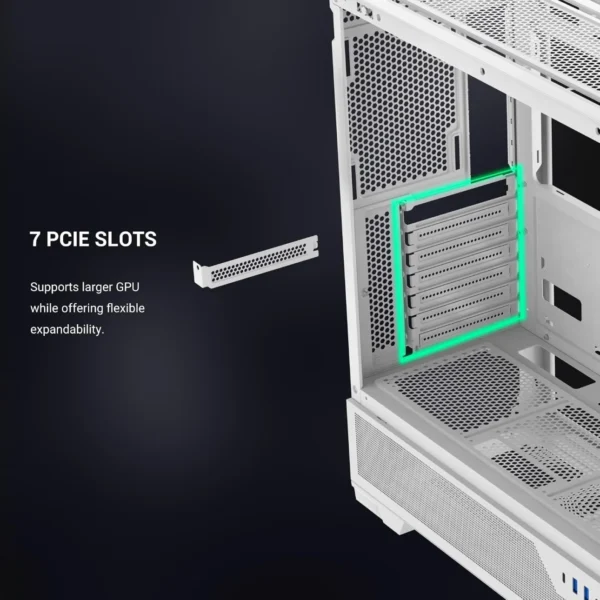 81HTaUhyphL._AC_SL1500_ SAMA S41 White ATX Mid Tower Gaming Case 12 Fan Support Tempered Glass 4x ARGB Fans - S41-WHAMA4X1-GL