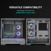 SAMA V43 Black ATX Mid Tower Case 270° Panoramic Glass 6x 120mm ARGB PWM Fans - V43-BKADA6X1-GL