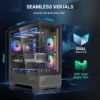 SAMA V43 Black ATX Mid Tower Case 270° Panoramic Glass 6x 120mm ARGB PWM Fans - V43-BKADA6X1-GL