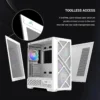 81caJWBG7sL._AC_SL1500_ SAMA S41 White ATX Mid Tower Gaming Case 12 Fan Support Tempered Glass 4x ARGB Fans - S41-WHAMA4X1-GL