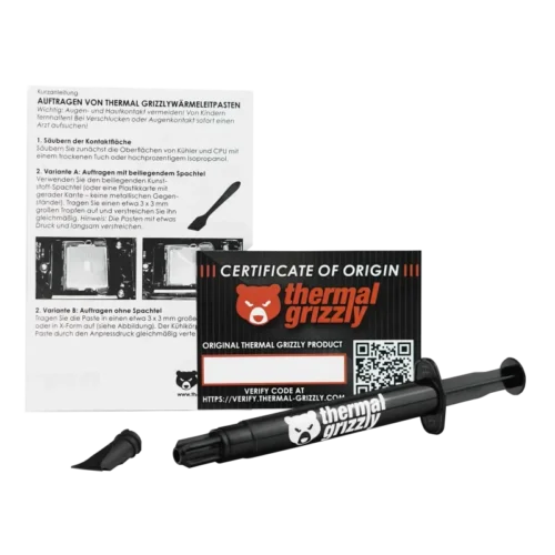 THERMAL GRIZZLY Hydronaut 1.5ml / 3.9g Silicone-Free High Performance Thermal Paste for CPU and GPU - TG-H-015-R