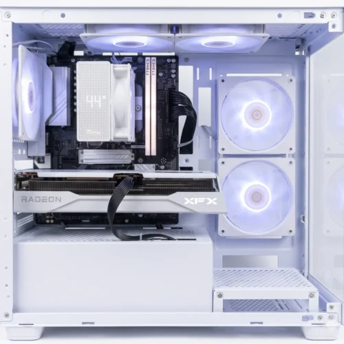 Lattice | Mid-Range 1440p Gaming PC Package - AMD Ryzen 5 7500F - Radeon RX 9060 XT 16GB - 32GB DDR5 White Edition
