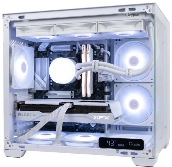 Sable | All-White Mid-Range 1440p Gaming and Content Creation PC Package - AMD Ryzen 5 7500F, Radeon RX 9060 XT 16GB, 32GB DDR5, 1TB Gen4 SSD, 27-Inch 200Hz QHD Monitor