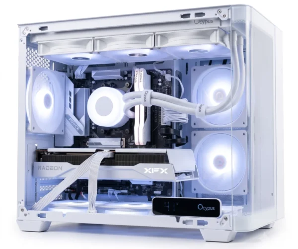Sable | All-White Mid-Range 1440p Gaming and Content Creation PC Package - AMD Ryzen 5 7500F, Radeon RX 9060 XT 16GB, 32GB DDR5, 1TB Gen4 SSD, 27-Inch 200Hz QHD Monitor