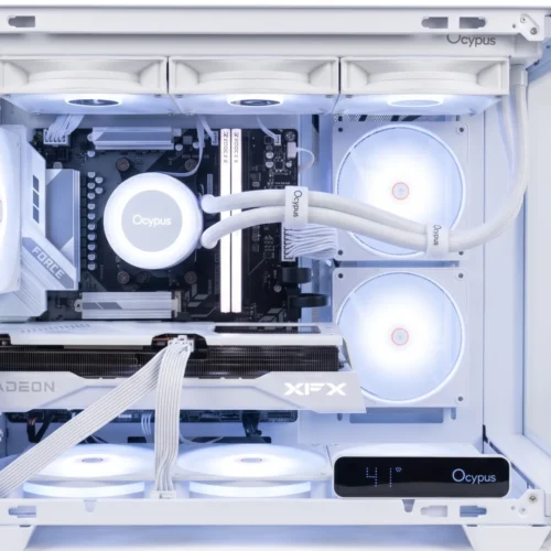 Sable | All-White Mid-Range 1440p Gaming and Content Creation PC Package - AMD Ryzen 5 7500F, Radeon RX 9060 XT 16GB, 32GB DDR5, 1TB Gen4 SSD, 27-Inch 200Hz QHD Monitor
