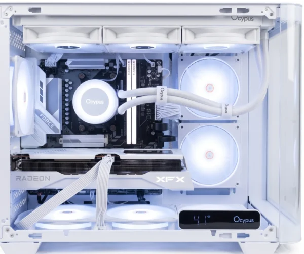 Sable | All-White Mid-Range 1440p Gaming and Content Creation PC Package - AMD Ryzen 5 7500F, Radeon RX 9060 XT 16GB, 32GB DDR5, 1TB Gen4 SSD, 27-Inch 200Hz QHD Monitor