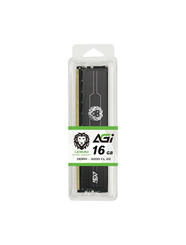 AGI UD138 16GB DDR4 3200MHz CL22 1.2V UDIMM Desktop Gaming Memory Module with Black Heatsink - AGI320A16UD138-ST