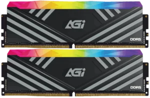 AGI TurboSprint UD858 RGB DDR5 32GB 2x16GB 6400MHz CL36 1.35V UDIMM Desktop Gaming Memory - AGI6CSJ16UD858-DC