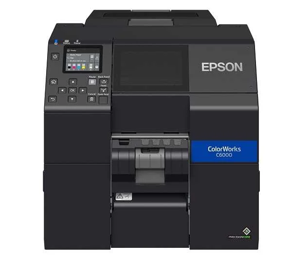 12345 Epson CW-C6550A 8-Inch Color Inkjet Label Printer - Auto Cutter - PrecisionCore TFP - 1200 DPI - C31CH77106