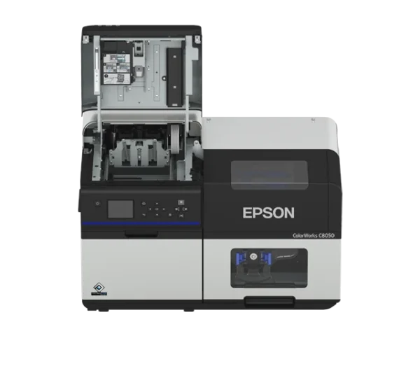 07_upper front_topcoveropen_CW-8050 Epson ColorWorks C8050 Gloss Black PrecisionCore Color Label Printer - 600 x 1200 DPI - 300 mm/s - C31CL02106E1