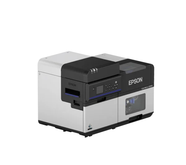 12_upper left side_CW-8050 (1) Epson ColorWorks C8050 Matte Black Industrial Color Label Printer - 1200 DPI - 300 mm/s - C31CL02106E2