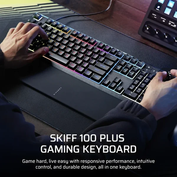 CORSAIR SKIFF 100 PLUS Wired RGB Membrane Gaming Keyboard with 6 G-Keys and Rotary Dial - CH-9226I65-NA