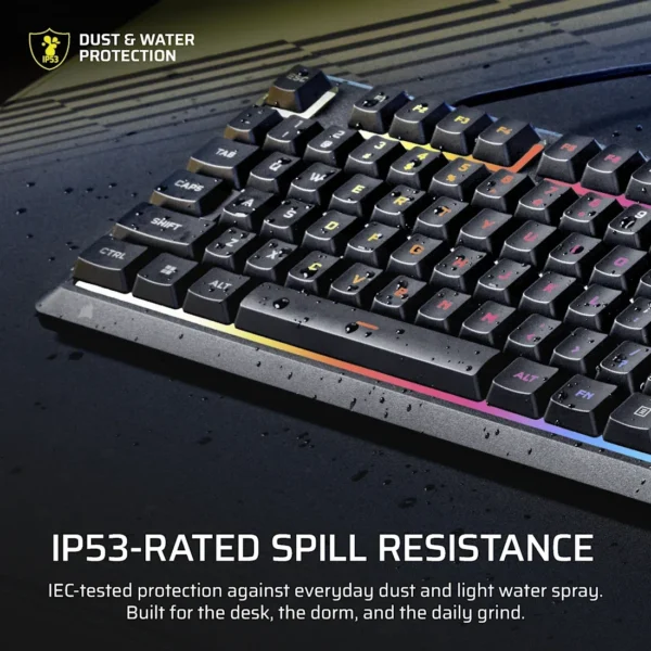 CORSAIR SKIFF 100 PLUS Wired RGB Membrane Gaming Keyboard with 6 G-Keys and Rotary Dial - CH-9226I65-NA