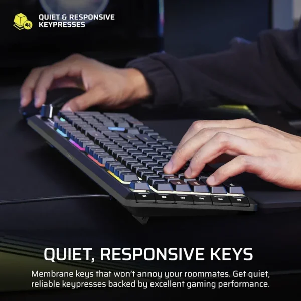 CORSAIR SKIFF 100 PLUS Wired RGB Membrane Gaming Keyboard with 6 G-Keys and Rotary Dial - CH-9226I65-NA