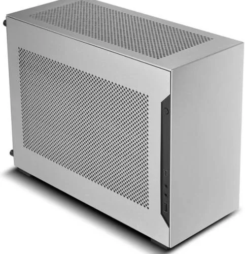 LIAN LI A4-H2O 11-Liter Mini-ITX SFF Aluminum PC Case with PCIe 5.0 Riser - Silver - G99.A4H2OA5.00