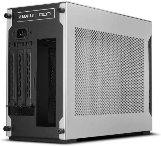 LIAN LI A4-H2O 11-Liter Mini-ITX SFF Aluminum PC Case with PCIe 5.0 Riser - Silver - G99.A4H2OA5.00