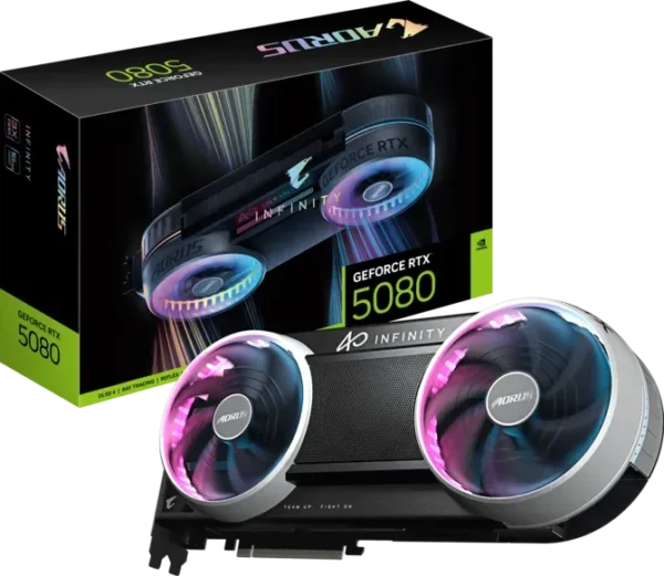 670 GIGABYTE AORUS GeForce RTX 5080 Infinity 16GB GDDR7 Triple Fan Graphics Card - GV-N5080AORUS-IF-16GD