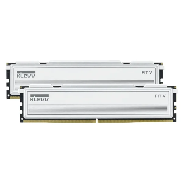 klevv_fit_v_32gb_2x_16gb_ddr5_6000mhz_c28_desktop_memory_white_ac87787_72501 KLEVV FIT V 32GB (2x16GB) 6000MT/s CL28 DDR5 Low-Profile Desktop Memory Ceramic White - KD5AGU880-60B280F