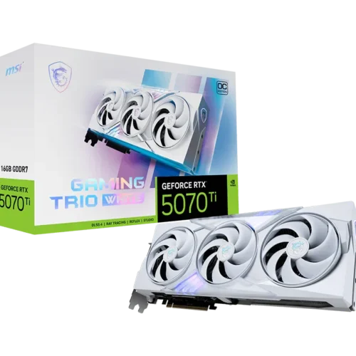 MSI GeForce RTX 5070 Ti GAMING TRIO OC WHITE 16GB GDDR7 Graphics Card - RTX 5070 TI 16G GAMING TRIO OC WHITE