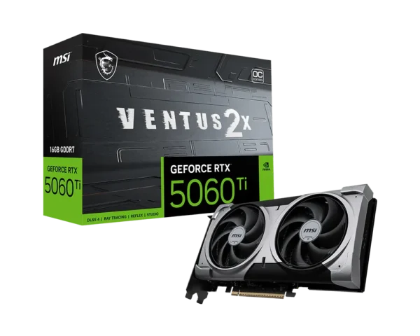 MSI GeForce RTX 5060 Ti 16GB GDDR7 VENTUS 2X OC PLUS Graphics Card - RTX 5060 TI 16G VENTUS 2X OC / PLUS