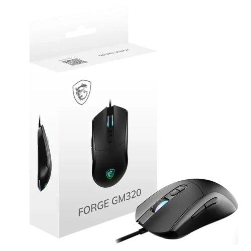 MSI Forge GM320 Wired Optical Gaming Mouse Symmetrical 12800 DPI 1000Hz RGB - FORGE GM320