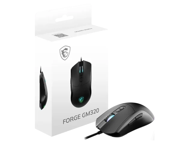 product_175332688754e8608c704cd43de32ca09e729adc3a MSI Forge GM320 Wired Optical Gaming Mouse Symmetrical 12800 DPI 1000Hz RGB - FORGE GM320