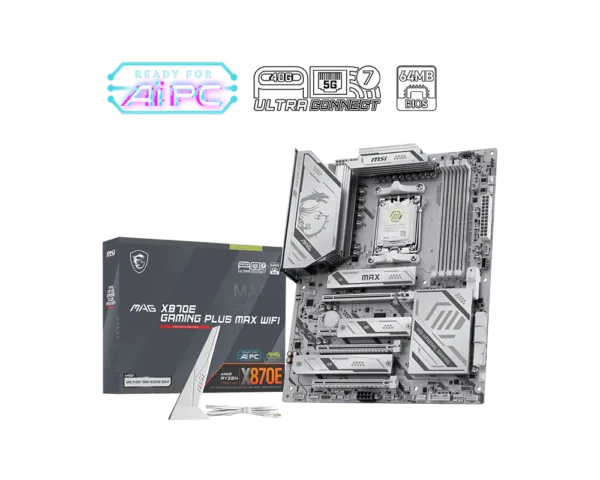 product_17598989780dabdae9cc62747ed2d240bff0388761 MSI MAG X870E GAMING PLUS MAX WIFI AM5 ATX White Motherboard DDR5 Wi-Fi 7