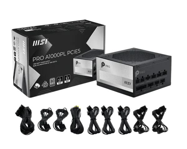 product_1763368888ed5d9948c81450f65ed4bdb1c95b3e19 MSI PRO 1000W 80 PLUS Platinum Fully Modular ATX 3.1 PCIe 5.1 Power Supply - PRO A1000PL PCIE5