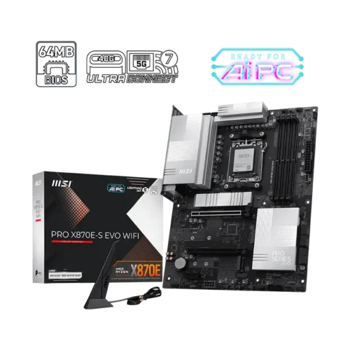 MSI - PRO X870E-S EVO WIFI ATX Motherboard for AMD Ryzen 9000/8000/7000 Series - PRO X870E-S EVO WIFI